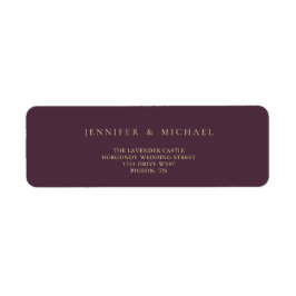 Midnight Fig & Champagne Trouwadres maaien Etiket