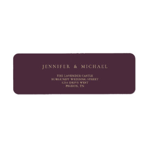 Midnight Fig & Champagne Trouwadres maaien Etiket
