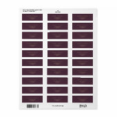 Midnight Fig & Champagne Trouwadres maaien Etiket (Full Sheet)
