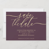 Midnight Fig & Champagne Wedding Save Date Photo Save The Date (Voorkant)