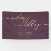 Midnight Fig & Champagne Welcome to the Wedding Spandoek (Horizontaal)