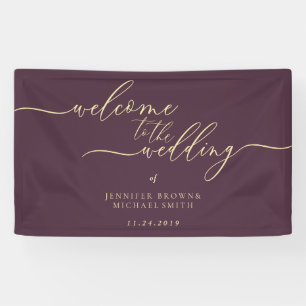 Midnight Fig & Champagne Welkom op het Huwelijk Spandoek