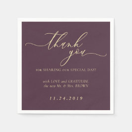 Midnight Fig Formal Minimalist Decor Wedding Servet