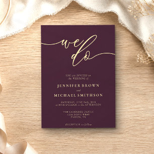 Midnight Fig Signature We Do Typo Bruiloft Kaart