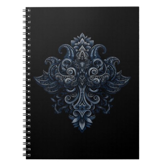 Midnight Filigree Crest Notitieboek (Voorkant)