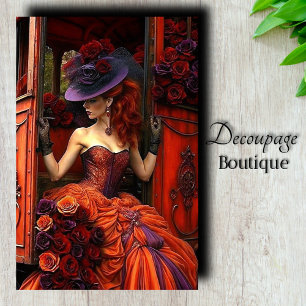 Midnight Fire Roos Decoupage Tissuepapier