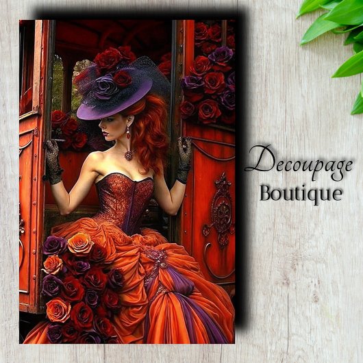 Midnight Fire Roos Decoupage Tissuepapier