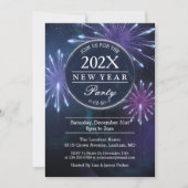 Midnight Fireworks Starry Sky nieuwjaarsfeest Kaart (Voorkant)