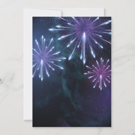 Midnight Fireworks Starry Sky nieuwjaarsfeest Kaart (Achterkant)