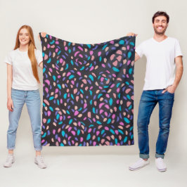 Midnight Flight Colorful Print Fleece Deken