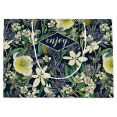 Midnight Floral  Botanical Custom Gift Bag Groot Cadeauzakje (Voorkant)