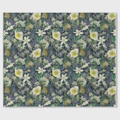 Midnight Floral  Botanisch inpakpapier (Vlak)