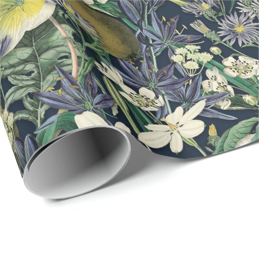 Midnight Floral  Botanisch inpakpapier (Rol Hoek)