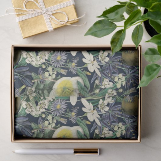 Midnight Floral  Botanisch Weefselpapier Tissuepapier (Geschenk)