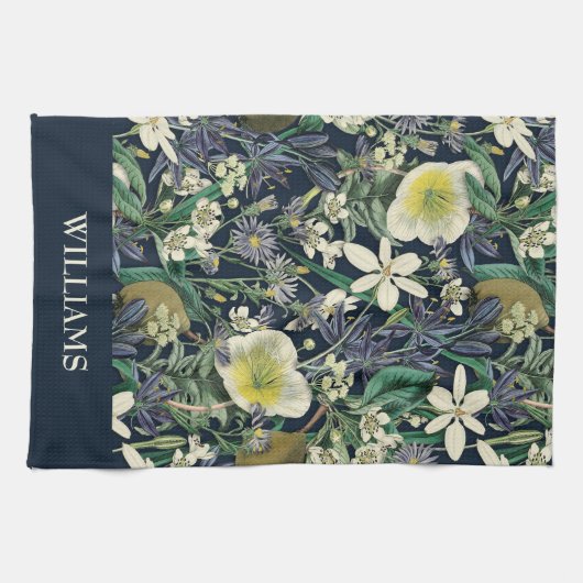 Midnight Floral  Botanische Douane Theedoek (Horizontaal)