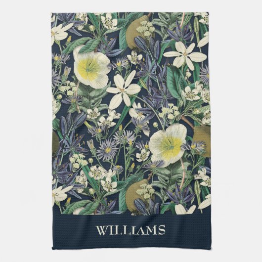 Midnight Floral  Botanische Douane Theedoek (Verticaal)