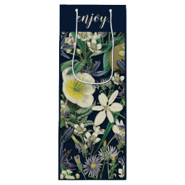 Midnight Floral  Botanische Douane Wijn Cadeautas