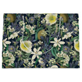 Midnight Floral  Botanische Gift Bag Groot Cadeauzakje (Voorkant)