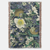 Midnight Floral  Botanische Gooi Deken (Voorkant Verticaal)