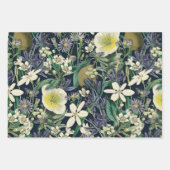 Midnight Floral  Botanische Grote Geschenktas Inpakpapier Vel (Voorkant)