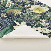 Midnight Floral  Botanische Sherpa Deken (3/4)