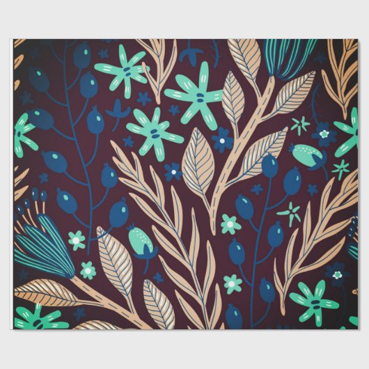 Midnight Floral Cadeaupapier (Vlak)