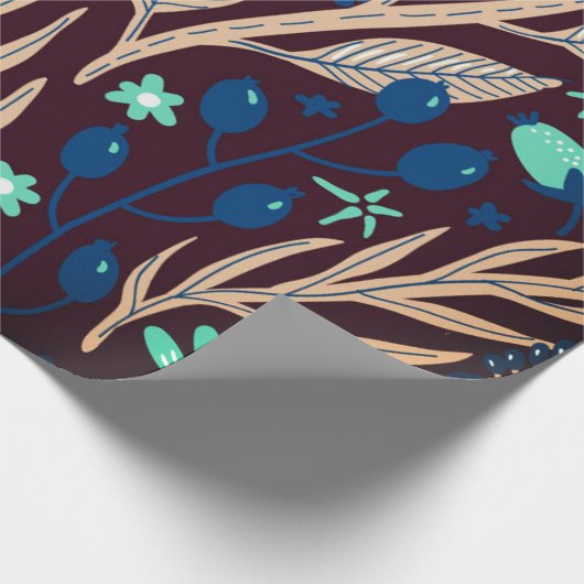 Midnight Floral Cadeaupapier (Hoek)