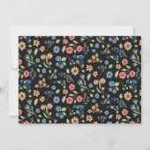 Midnight Floral LOVE Weddenschap Kaart (Achterkant)