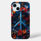 Midnight Floral Peace Symbool Telefoonhoes Case-Mate iPhone Case (Achterkant)