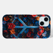 Midnight Floral Peace Symbool Telefoonhoes Case-Mate iPhone Case (Achterkant (horizontaal))