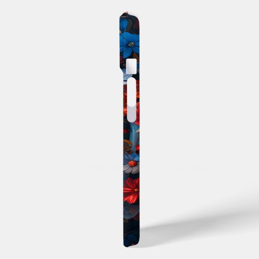 Midnight Floral Peace Symbool Telefoonhoes Case-Mate iPhone Case (Achterkant / Links)