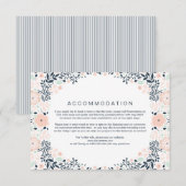  Midnight Floral Wedding Direction Card Informatiekaartje (Voorkant / Achterkant)