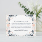  Midnight Floral Wedding Direction Card Informatiekaartje (Staand voorkant)
