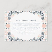  Midnight Floral Wedding Direction Card
