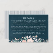  Midnight Floral Wedding Direction Informatiekaartje (Voorkant / Achterkant)