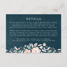  Midnight Floral Wedding Direction Informatiekaartje