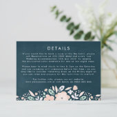  Midnight Floral Wedding Direction Informatiekaartje (Staand voorkant)