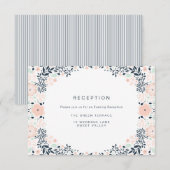  Midnight Floral Wedding Reception Card Informatiekaartje (Voorkant / Achterkant)