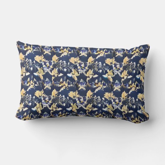 Midnight Florals: een nachtelijke elegantie Kussen (Achterkant)