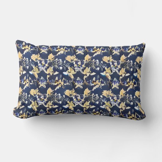 Midnight Florals: een nachtelijke elegantie Kussen (Voorkant)