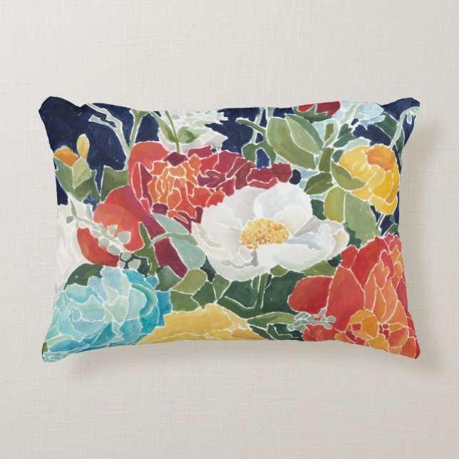 Midnight Florals I Decoratief Kussen (Voorkant)
