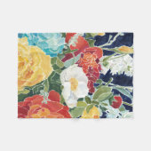 Midnight Florals I Fleece Deken (Voorkant (Horizontaal))