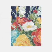 Midnight Florals I Fleece Deken (Voorkant)