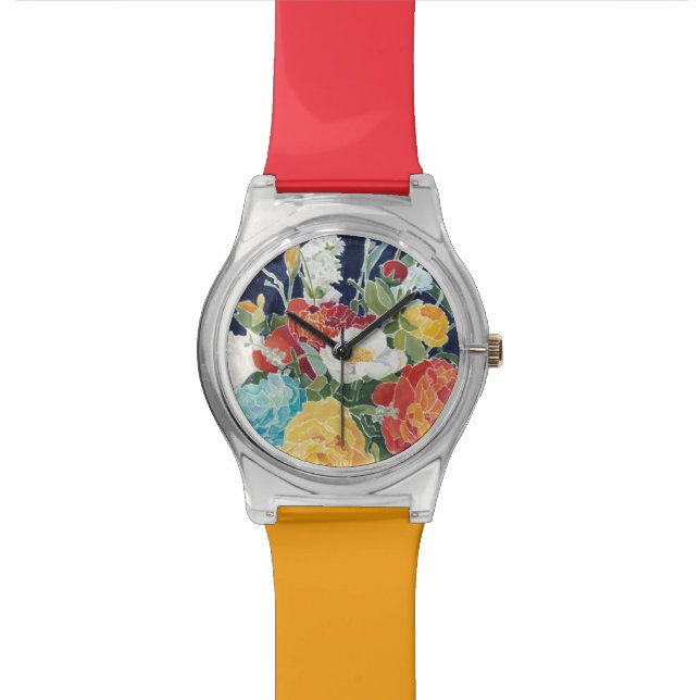 Midnight Florals I Horloge (Close Up)