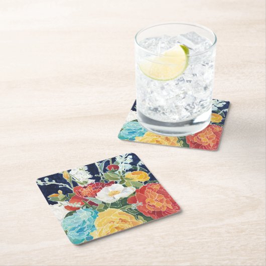 Midnight Florals I Kartonnen Onderzetters (Insitu)