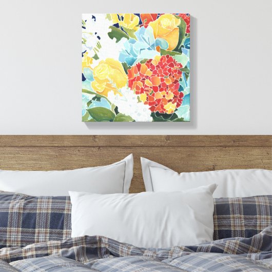 Midnight Florals II Canvas Afdruk (Insitu (Slaapkamer))