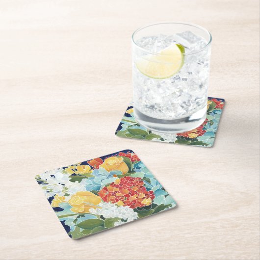 Midnight Florals II Kartonnen Onderzetters (Insitu)