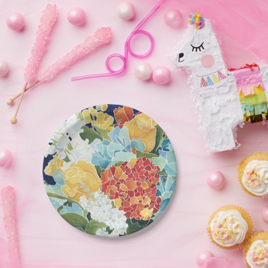 Midnight Florals II Papieren Bordje (Feest)