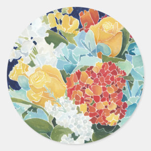 Midnight Florals II Ronde Sticker