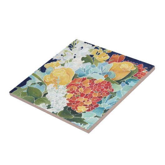 Midnight Florals II Tegeltje (Zijkant)